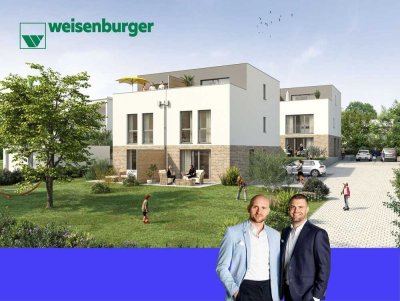 Moderner Neubau mit Garten und Dachterrasse – energieeffizient nach KfW 40 / QNG