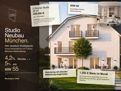 Neubau-Studio in München  | 4,2 % Rendite | 5 % AfA | KfW 55