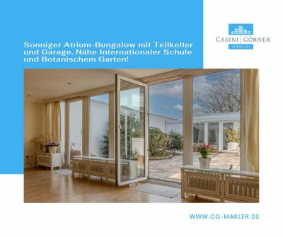 Sonniger Atrium-Bungalow mit Teilkeller und Garage in gefragter Nachbarschaft!