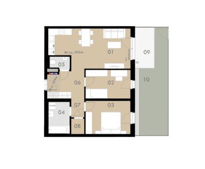 Moderne 3-Zimmer-Neubauwohnung mit Garten &amp; Terrasse – Erstbezug, provisionsfrei
