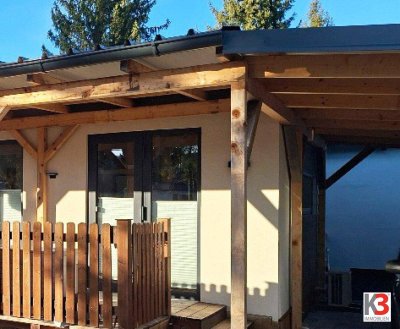 K3 - MODUL-HAUS IN GEHOBENER BAUWEISE: Wohnfläche 41 m2, 2 Zimmer, große Terrasse und Carport. Ferienregion Klopeinersee.