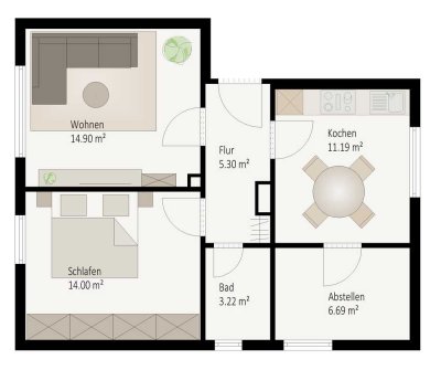 Schöne 2-Zimmer-Wohnung in ruhiger Lage