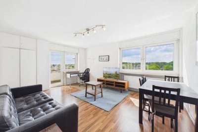 Skylineblick: Möblierte 2-Zimmer-Wohnung in F-Schwanheim
