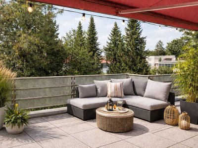Selten in Zehlendorf: Große Dachterrasse mit grünem Ausblick