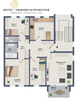 Helle 4-Zimmer-Wohnung mit Balkon und Garage – sofort bezugsfertig!