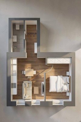 Erstbezug! Kompakte 2 Zimmer Altbauwohnung (Top 8)