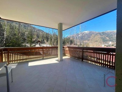 Sonnen-Aussichtslage: 3-Zi.-Wohnung mit großer Panoramaterrasse in Skipistennähe