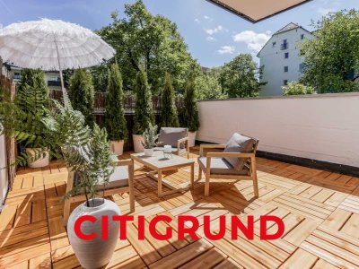 Nahe Luitpoldpark - Stilvolles City-Apartment mit ruhiger Sonnenterrasse - Erstbezug nach Sanierung!