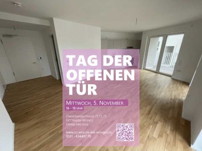Neubau- Rollstuhlgerechte 3-ZKB-Wohnung mit Einbauküche und Balkon