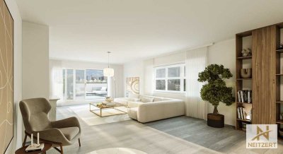 Vollständig renoviert! Penthouse-Wohnung mit Skyline-View! Sonnenterasse, Einbauküche, Kamin, u.v.m.
