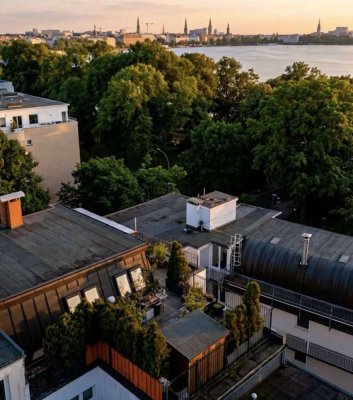 Penthouse mit Alsterblick auf ca. 290 m² Wohnfläche und einer außergewöhnlichen Dachterrasse 95 qm