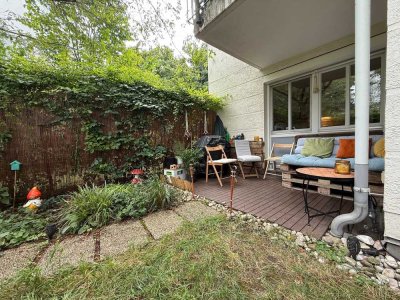 Grüne Stadtoase in Bestlage von Obersendling: 2-Zimmer-Gartenwohnung mit Terrasse und Nähe zur Isar