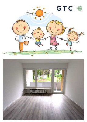 * HAPPY FAMILY * frisch RENOVIERT mit BALKON * ERDGESCHOSS in WALDLAGE * KL WEST *