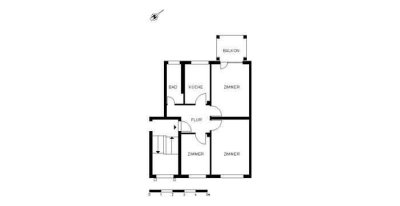 Praktikable 2,5-Zimmer-Wohnung mit Balkon im 4. OG