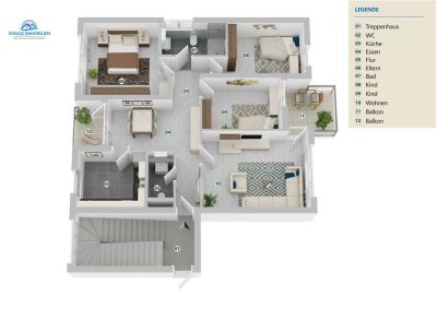 91 m² -  Eigentumswohnung mit 4,5 Zimmern komplett renoviert 2022
