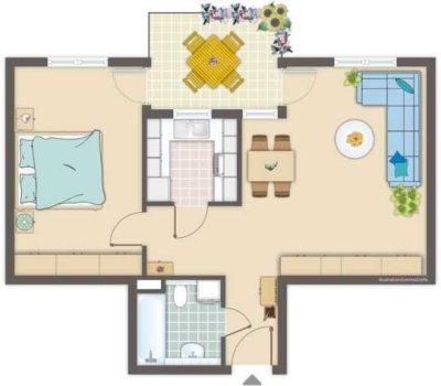 750 € - 55.77 m² - 2.0 Zi.