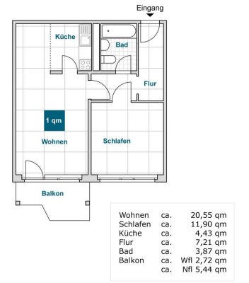 Ihre neue 2-Zimmer-Wohnung wartet. Termin vereinbaren und ansehen!