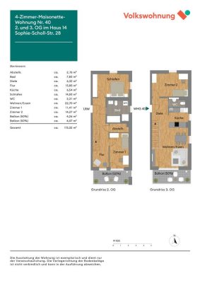 Stilvoll wohnen auf zwei Ebenen, tolle 4-Zimmer-Maisonette-Wohnung  (Nr. 40)