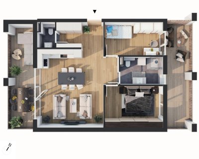 Hochwertige 3-Zimmer Neubau-Wohnung mit Balkon EW09