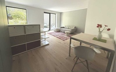 Möblierte Einraumwohnung in exklusiver Wohnlage am Rhein in Wittlaer