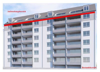 Investitionsmöglichkeit Aufstockung zweier Mehrfamilienhäuser Erstellung ca. 16 Wohnungen ca 1.150m²