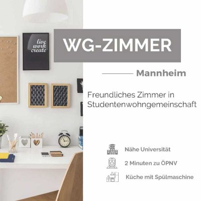 WG-Zimmer in zentraler Lage von Mannheim, nähe Marktplatz & Universität