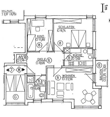 Schöne drei Zimmer Wohnung in Jena, Süd
