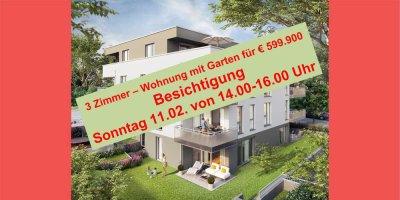 GENIESSEN SIE VIEL PLATZ : großzügige 3 Zi. - Wohnung mit Süd-Terrasse und Garten  € 5.500/ m²