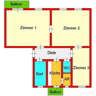 Provisionsfrei: großzügige 3-Zimmer-Altbauwohnung mit 2 Balkonen in Geidorf - Nähe Geidorfplatz/UNI
