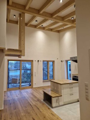 Doppelhaushälfte zur Miete – Erstbezug, sehr hoher Standard mit Sichtdachstuhl und Gründach