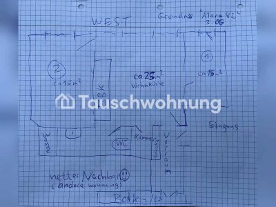 Tauschwohnung: 2,5 Zimmer Wohnküche, Balkon im Stühlinger, Freiburg