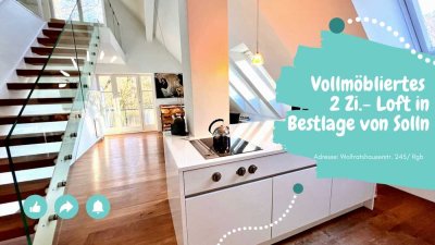 Wohnen auf höchstem Niveau! Exklusiv möblierte 2 Zi.- Dachgeschoss Maisonettewhg. mit Loft Charakter