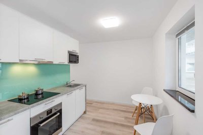 Premium Studio! Modern und vollmöbliert: All-inclusive + Internet und LED-TV