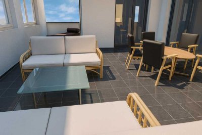 Letzter Bauabschnitt! 4-Zimmer-Penthouse mit 2 Dachterrassen und 2 TG-Plätzen / Neubau - Erstbezug