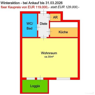 Stadtapartment mit West-Loggia und Parkmöglichkeit bei City-Park zu verkaufen!