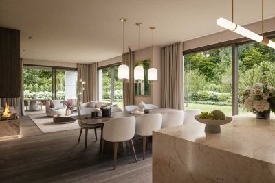 In erster Reihe zur Isar: 3-Zimmer-Wohnung mit großem Garten und Liftlanding