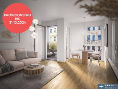 Optimal geschnittene 2-Zimmer-Wohnung mit traumhaftem Balkon - Nachhaltiges Wohnen beim Yppenplatz - Provisionfrei