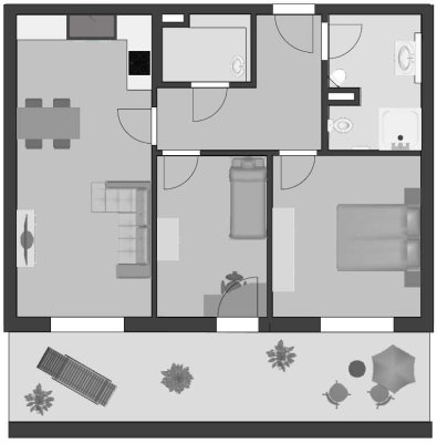 Schöne 3-Zimmer-Wohnung mit Dachterrasse, Kellerabteil und TG-Stellplatz in Bayern - Straubing