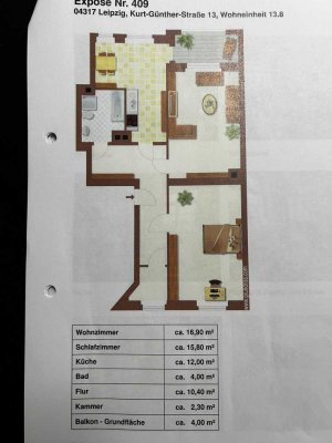 Ruhige 2 ZKB Altbau, Balkon, großer Garten/Keller , neue Einbauküche, Dachboden