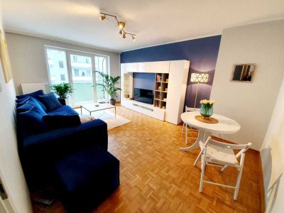 Hochwertig möblierte 2-Zimmer-Wohnung mit Balkon – sofort bezugsbereit – ruhige Lage in Sendling