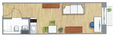 Stilvolle 1-Zimmer-Wohnung mit gehobener Innenausstattung mit EBK in Augsburg
