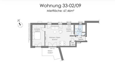 2 Zimmer Wohnung mit Balkon in Offenbach Stadtmitte