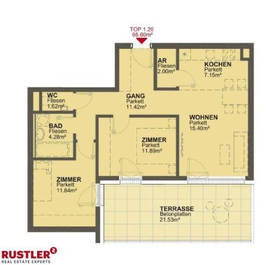 3 Zimmer mit 21m² großer Dachterrasse - Maximilian-Reichweg 3 - nähe Marchfeldkanal