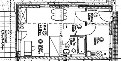 gepflegte 1,5-Zimmer-Penthouse-Wohnung mit Terrasse in Bruchsal