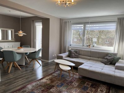 Teilmöblierte 3,5-Zimmer-Wohnung mit Balkon und Einbauküche in Groß Borstel, Hamburg