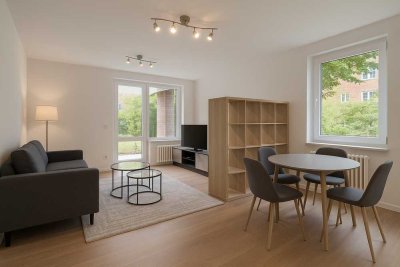 Möblierte Design-Wohnung mit Terrasse und Tiefgarage – perfekt für Projektmitarbeiter in HH