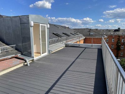 Helle Maisonette-Whg, Penthouse-Charakter, Dachterrasse, Fernsicht, Garage, Sofortbezug, WG-geeignet