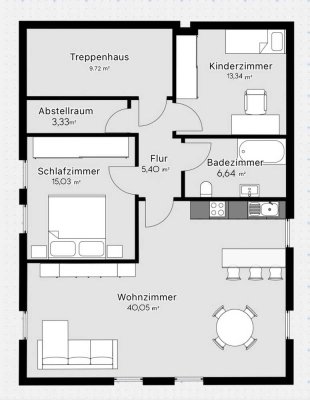 Helle 3-Zimmer Dachgeschosswohnung in Uder