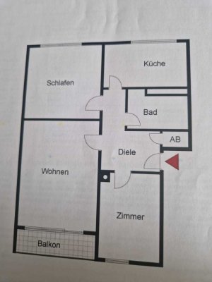 3-Zimmer-Wohnung mit Balkon und Einbauküche in Ettlingen