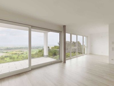 Barrierefreie KfW 40-Neubaustandard-Wohnung mit Panoramablick & TG-Stellplatz